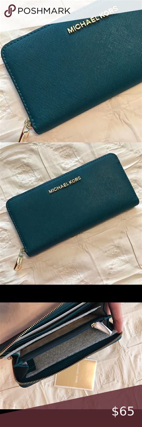 michael kors teal wallet